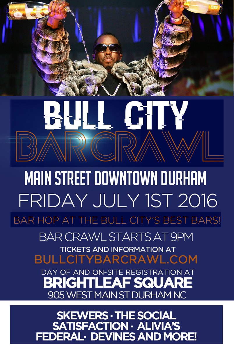 _BjTaylor's tweet photo. Bar Crawl Tonight! Check in at Brightleaf Plaza 905 W Main St Durham https://t.co/dfgCf9NJAu