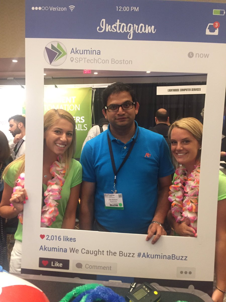 AkuminaInc's tweet photo. Stop by and Catch the #AkuminaBuzz at #SPTechCon https://t.co/SEfeNWL4TI