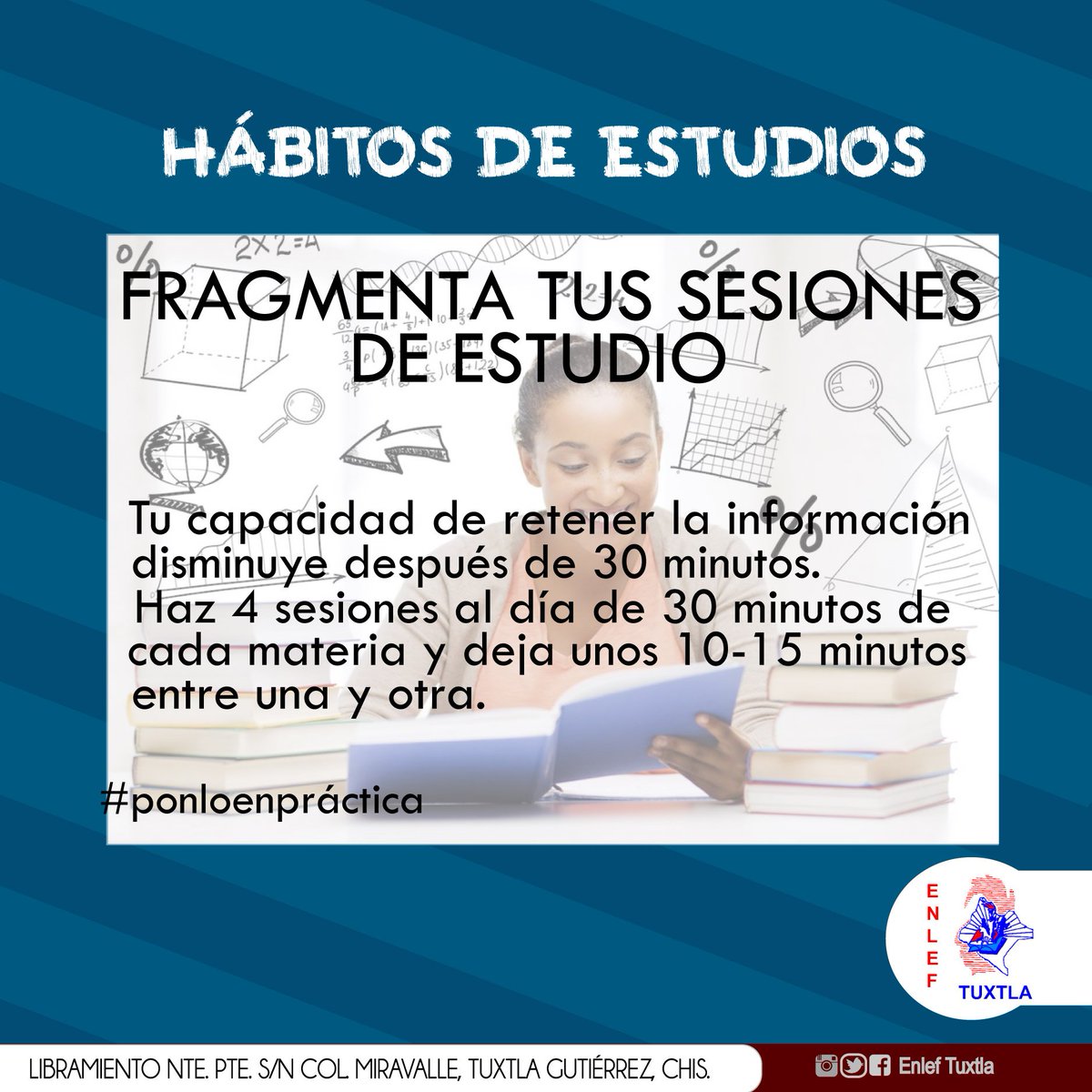 EnlefTuxtla's tweet photo. Cuando estudies fragmenta tu sesiones, ponlo en práctica. https://t.co/l5ODlL6Y1D
