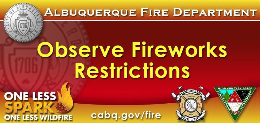 Buy local! Remember no fireworks are allowed in city parks, the Bosque, Foothills, and West Mesa. #ProtectOurLands