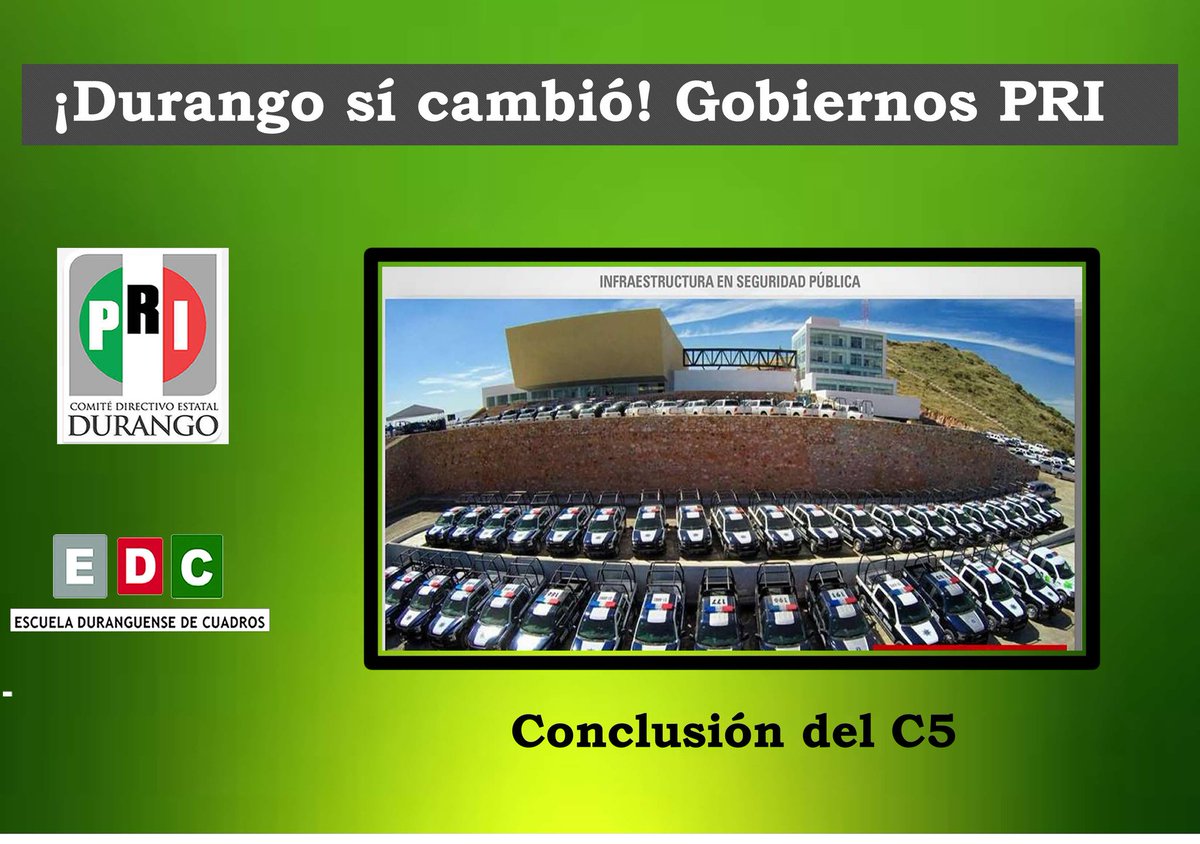 EDC_Dgo's tweet photo. DURANGO SÍ CAMBIÓ MÁS SEGURIDAD @AnavelFernandez @RPachecoDgo @CDE_PRI_Durango @MakySolisN @alfonso13_rd https://t.co/j1JL9ybOjF