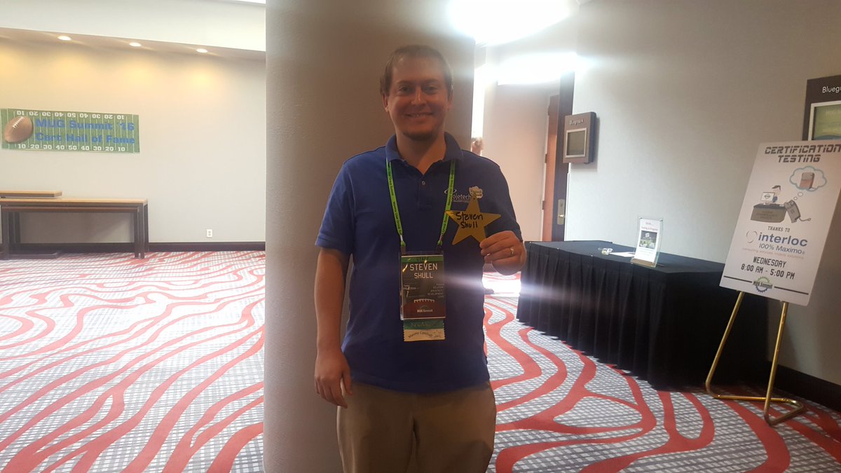 Congrats to Steven Shull on his Maximo 7.6 Functional Analyst certification <a href="/MUGSummit/">MUGSummit</a>