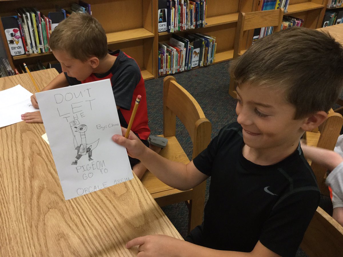 MrsWDCG's tweet photo. Today we made our own pigeon books using @The_Pigeon books! We will make them digital tomorrow! #summertechclass https://t.co/M8hoER6hZW