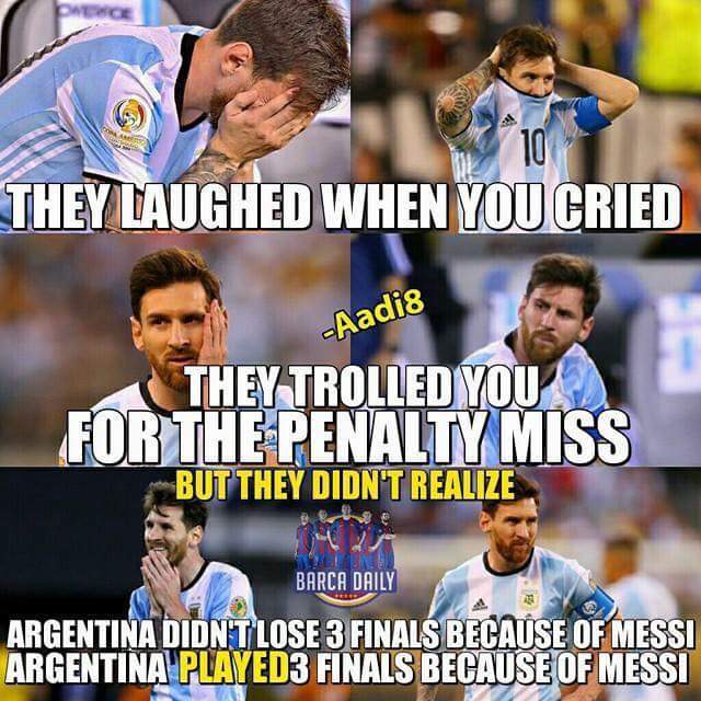 Sara_M_TS's tweet photo. The gratest ever.  Argentina DIDN'T LOSE BEACUSE OF HIM. We're with you #LionelMessi PLEASE STAY. #MessiRetires https://t.co/jIYcVCmOKR