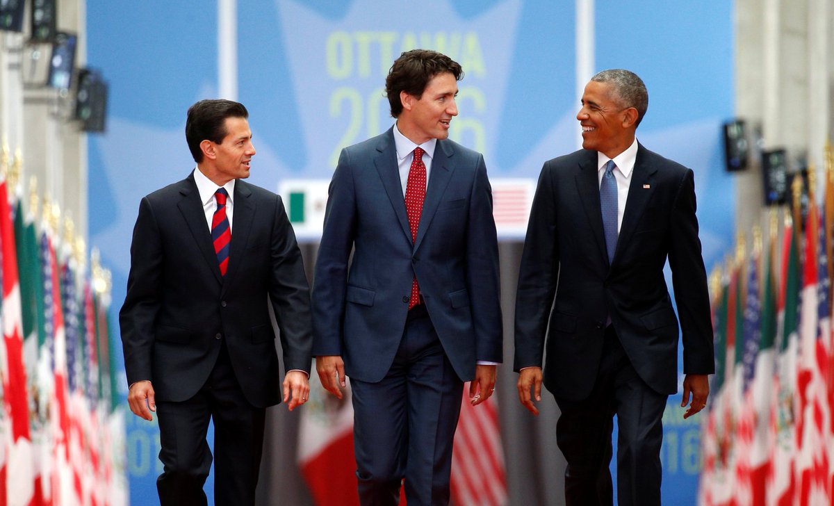 TorontoStar's tweet photo. #LIVE Obama is in Canada for likely last visit as president. #NALS2016 https://t.co/IQgeUtfuMo https://t.co/W7VyVfRg8e
