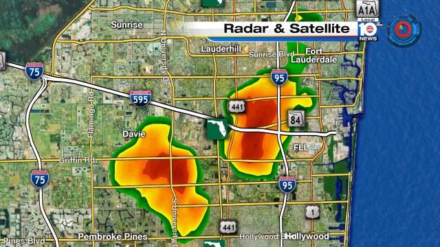 Grab your umbrella if you're going out for lunch! Heavy showers right now near Davie & Fort Lauderdale #Flwx https://t.co/oCmdkeNqS1