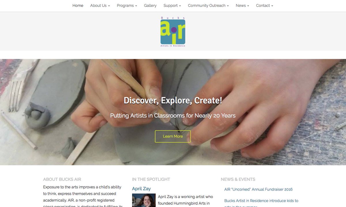 We just relaunched our site!  bucksair.org "Putting #Artists in Classrooms for Nearly 20 Years" #schools