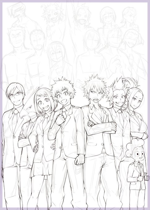 8人描いてつかれた あと12人描きます 