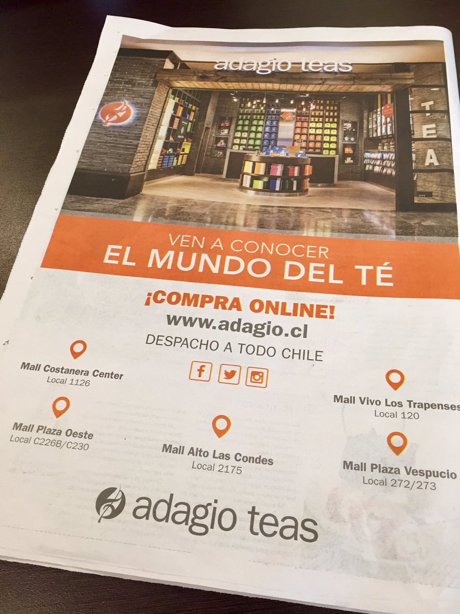 TeaSommelierScl's tweet image. Hoy en @latercera edición especial sobre el té... Comienza la temporada!!! @Adagioteaschile