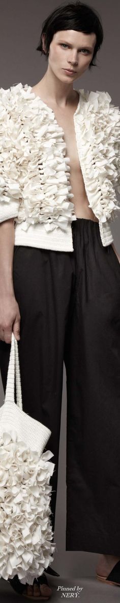 chandanava's tweet photo. #ruffle #bomberjacket #monochrome with #widelegged pants . simple clean @MPATMOS #2017 https://t.co/XTMhrlyjtW