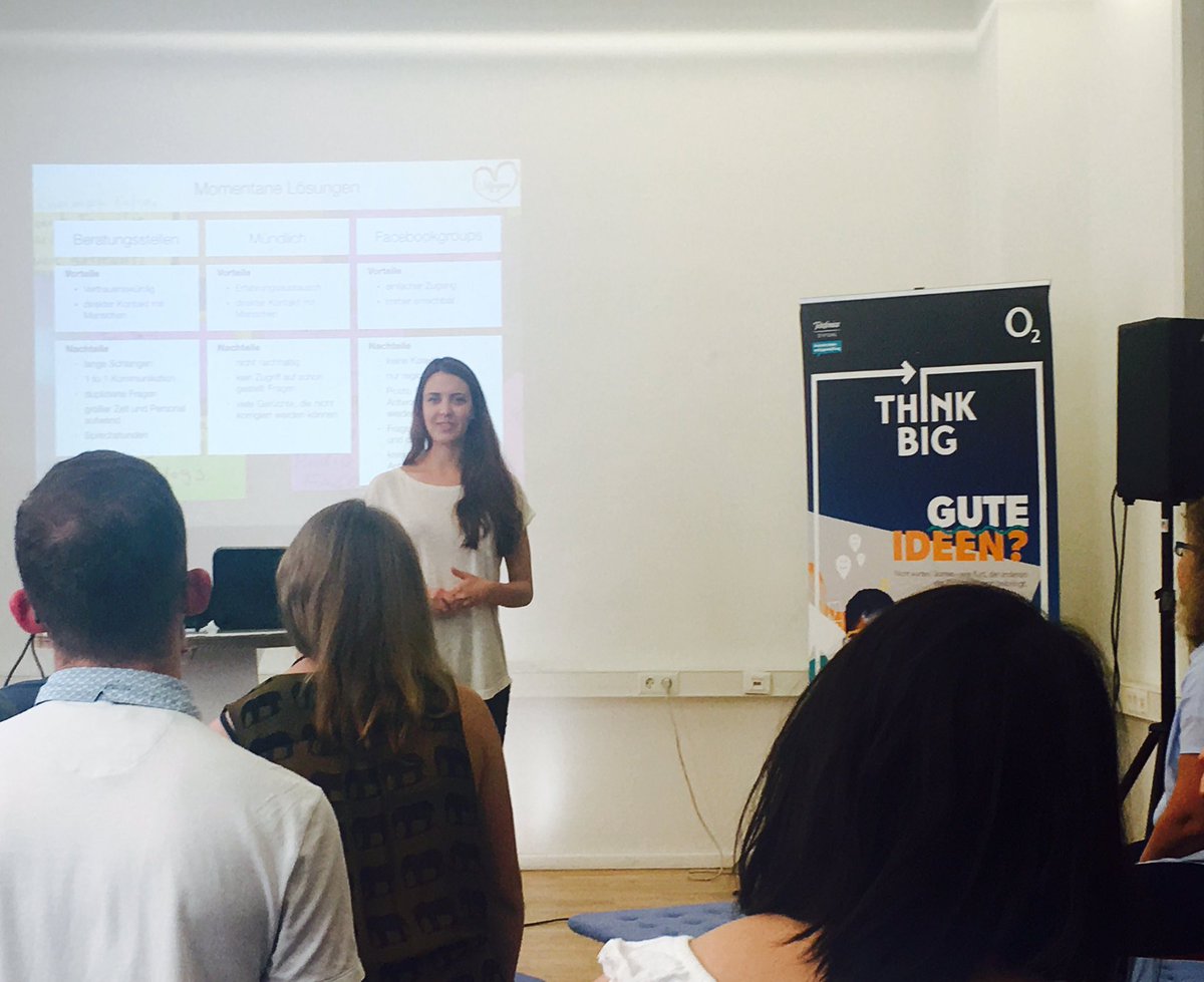 dstaskiran's tweet image. Conny on stage-Think Big Pro Abschlusspitch im Social Impact Lab. Eins der tollen Projekte @Wefugees_de #o2thinkbig