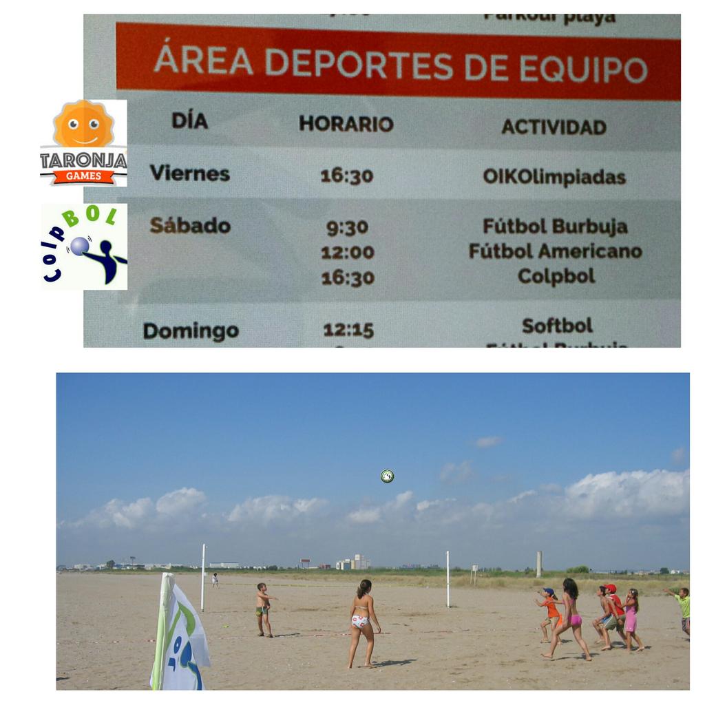 colpbol's tweet photo. Horarios del #Colpbol playa en los @TaronjaGames. Este sábado compite y disfruta del Colpbol en la playa de Valencia https://t.co/9ORtvE3A4s