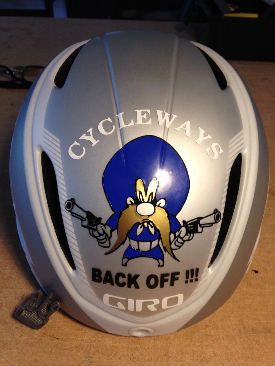 Cheeky cycleways helmet done for local legend and bike shop owner Colin!!