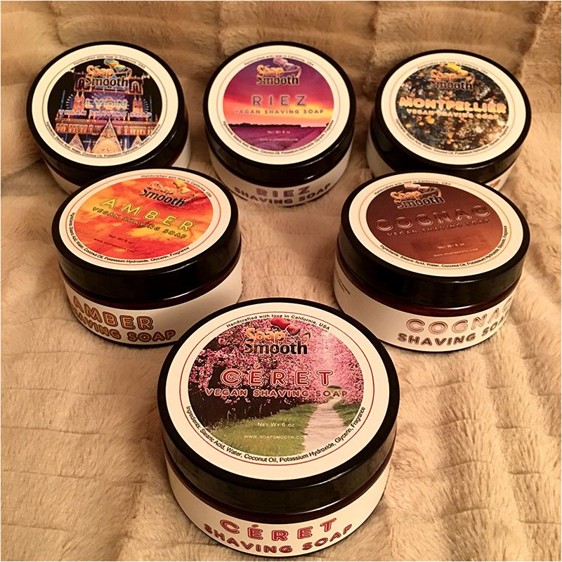 soapsmooth's tweet photo. Your vegan favorites are back in stock, labels got a facelift too! #soapsmooth #shavingsoap #shaving #wetshaving https://t.co/h69qZLzqmY