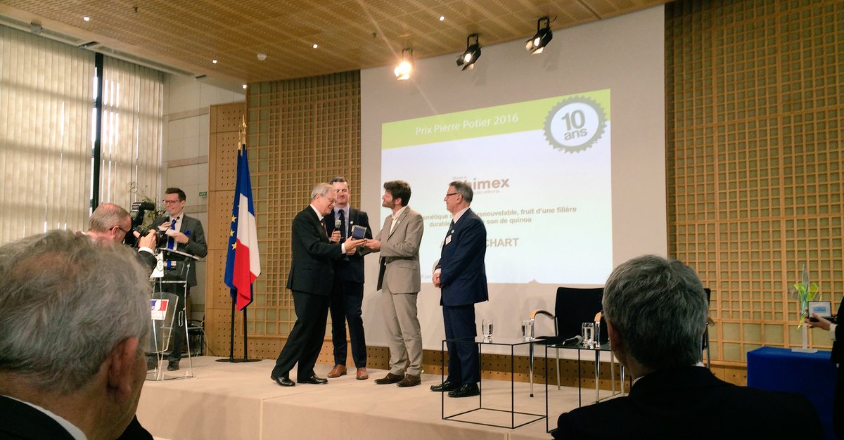madeinchimex's tweet photo. Nous sommes heureux de recevoir la médaille du prix #PierrePotier pour l'extrait de son de quinoa made in Chimex ! https://t.co/3Xvejjz8dA