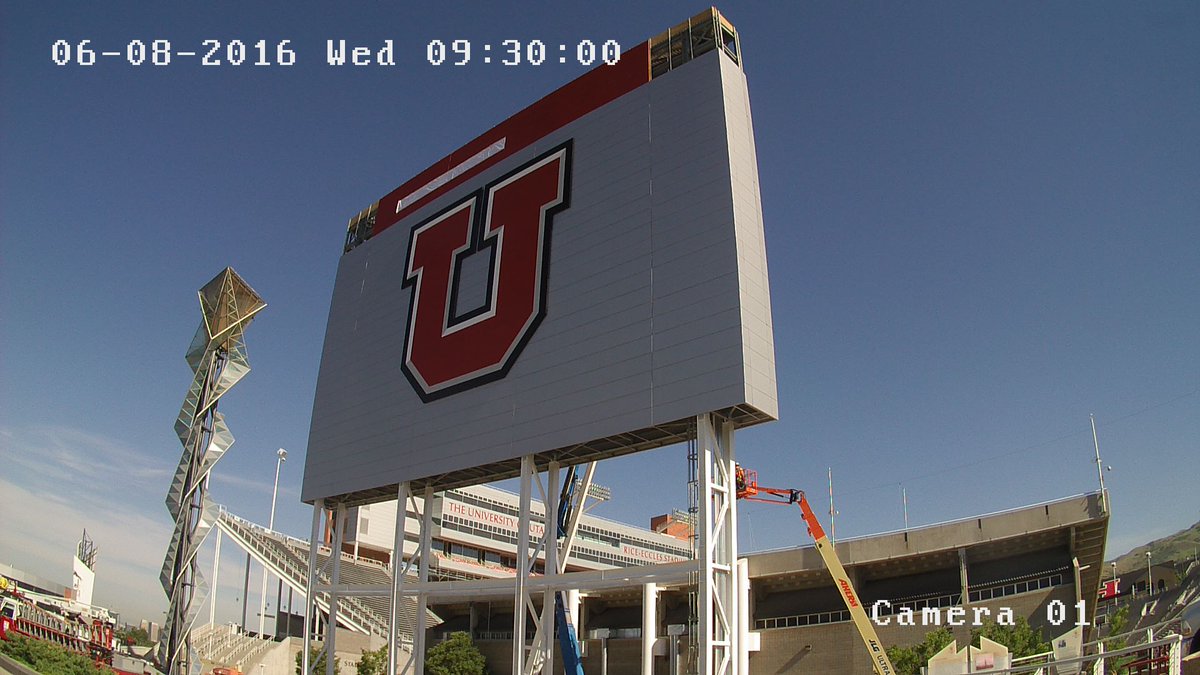 LaytonConstruct's tweet photo. .@UtahCoachWhitt called the new Layton-built scoreboard a game-changer for @Utah_Football. https://t.co/CD09Ywj7OY https://t.co/3t63ZZnLPS