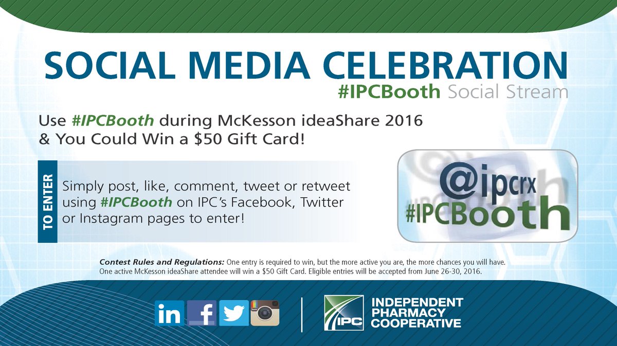 ipcrx's tweet photo. Post an #IPCSelfie #Photo or join in the #IPCBooth #SocialMedia Celebration! You could win a $50 GC! #ideaShare2016 https://t.co/xlwTMUgD9w