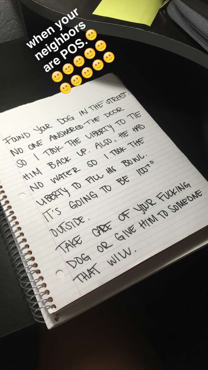 amberlo_9's tweet photo. when your neighbors suck you write them heart felt letters.😊🖕🏼 https://t.co/SVid1AYvIY