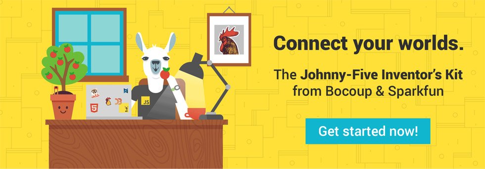 bocoup's tweet image. Just in time for @nodebots day, we’re thrilled to announce the Johnny-Five Inventor’s Kit! bocoup.com/weblog/j5-aliv…