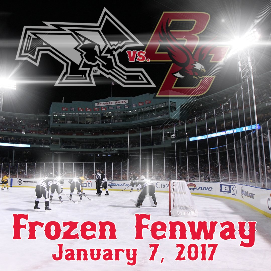 FriarsHockey's tweet photo. Mark your calendars! Friars vs. @BCHockeyNews on Jan. 7, 2017 at Frozen Fenway! https://t.co/njKisLqQ5U