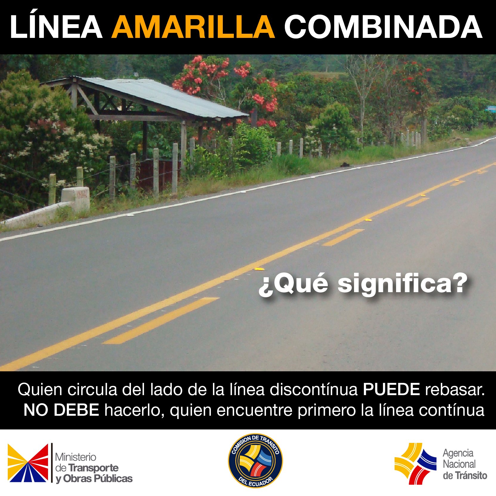 Comisión de Tránsito on Twitter: "¿Sabes qué indica la línea amarilla