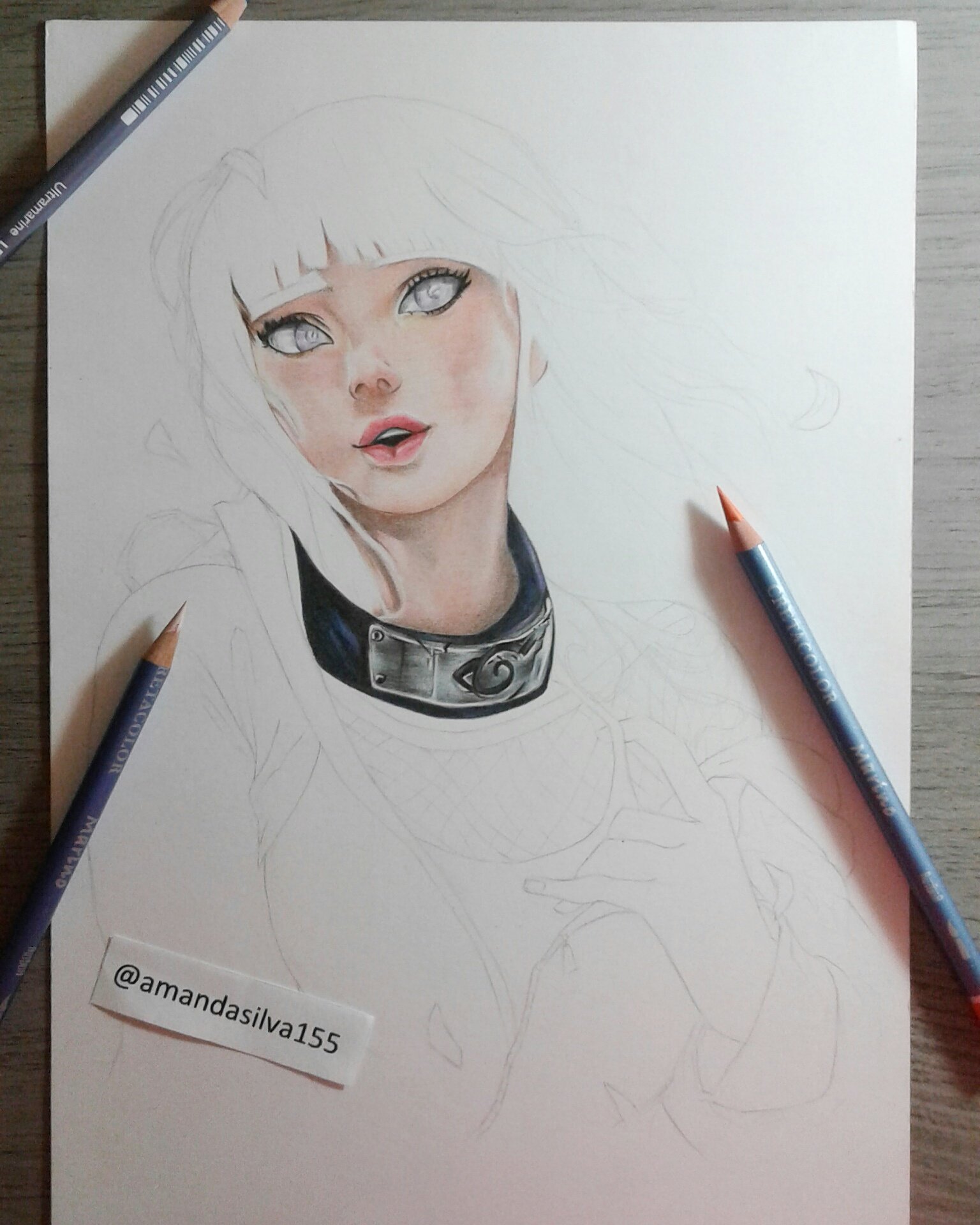 COMO DESENHAR A HINATA HYUGA DE NARUTO 