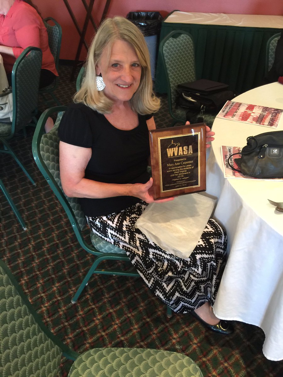 Mary Ann receiving her retirement award from the WVASA organization.