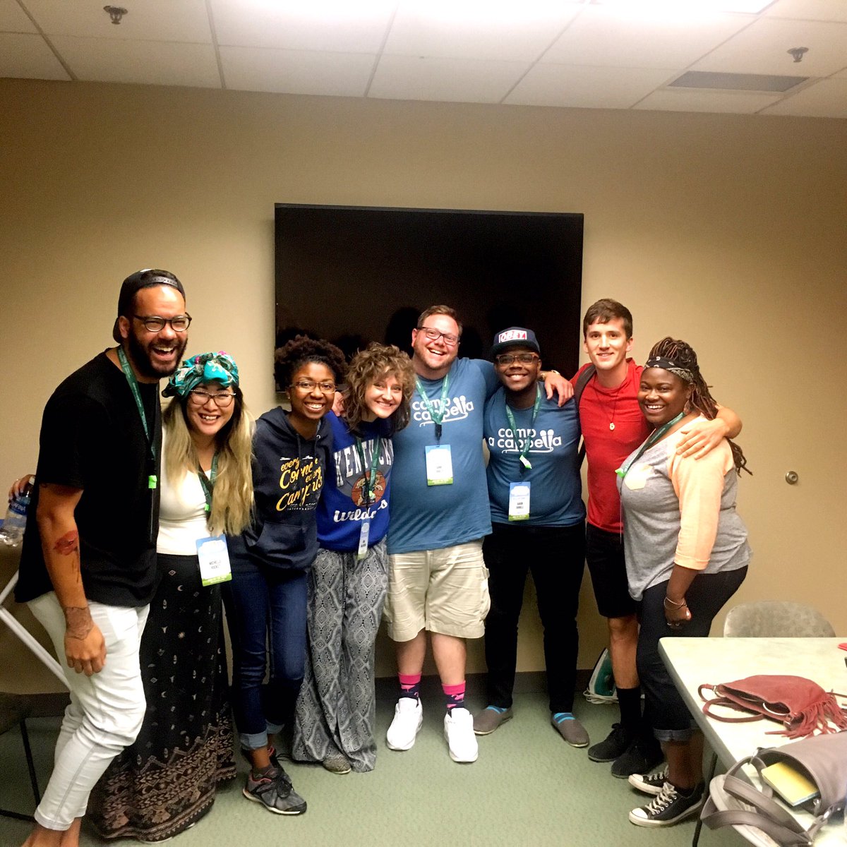 mixvocalgroup's tweet photo. We loved hanging out and chatting feelings with @heychristopherd from @ExchangeVocal at @CampAcappella 😘😘😘 https://t.co/kkF0SjpL8h