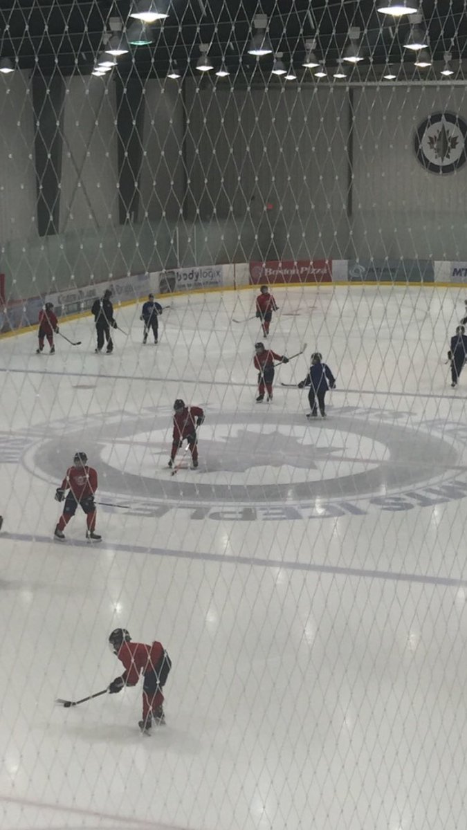 2016wpgjrjets's tweet photo. Last practice before what these kids have been working so hard towards for the past 6 months @brickhockey #GoJetsGo https://t.co/YoeYP9cjAy