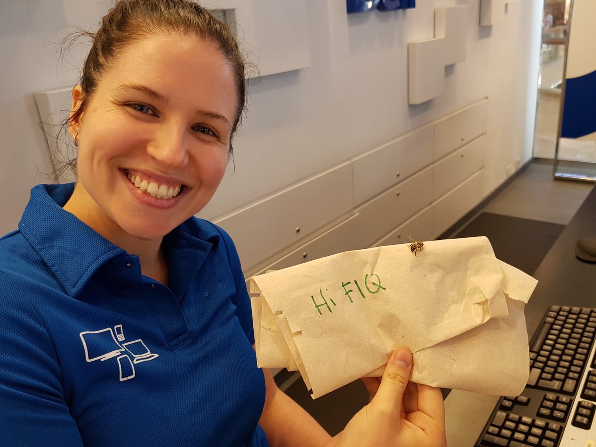 rmjamieson7's tweet photo. We have a new store mascot who arrived via shirt sleeve of a customer @FiqDangerAhmed @sj_becker @rmtrevororourke 🐝 https://t.co/hCsrLHRPzD