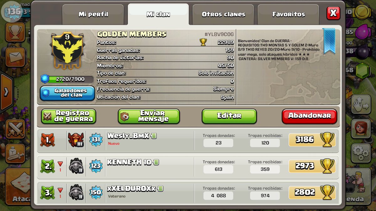 Madara_Coc's tweet photo. @G0LDEN_MEMBERS  Racha de 90 , vamos por la 100 😆 https://t.co/ro6jNTCqsO