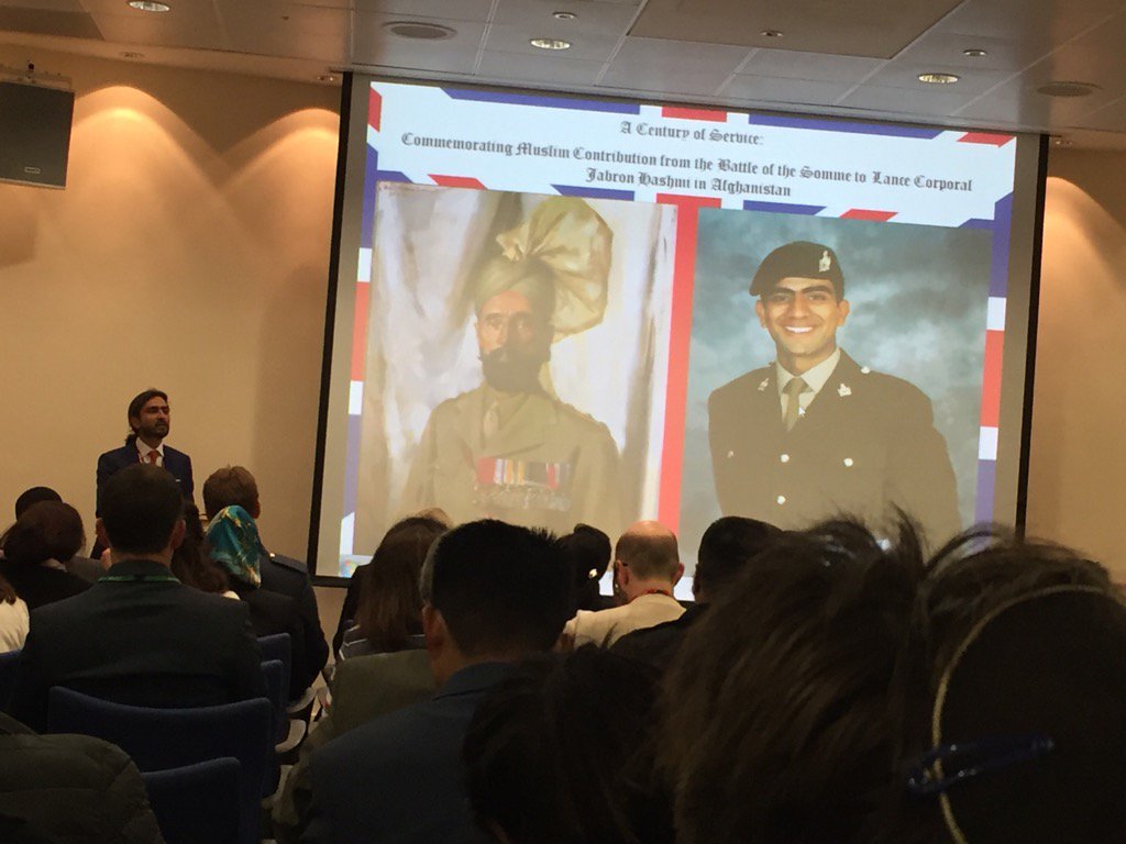 .@AvaesMohammad tells armed forces iftar <a href="/DefenceHQ/">Ministry of Defence 🇬🇧</a> about 400,000 Muslims who fought for Britain in #ww1 #Somme100