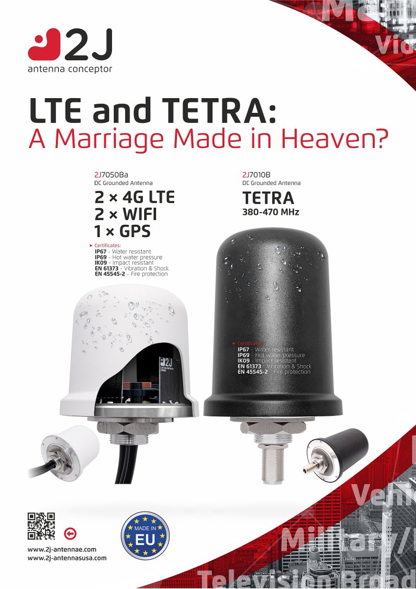 2J Antennas USA - New antennas LTE/WIFI/GNSS and TETRA  #telecommunications #4GLTE  #ProductLaunch <a href="/2JAntennasUSA/">2J Antennas USA</a>