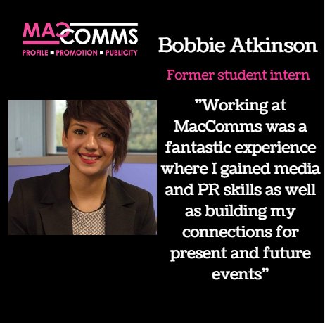 MacCommsYorks's tweet photo. #YorkshireHour we asked our former intern @BobbieeAtkinson why she loved working for us, here's what she said: https://t.co/hgWmJVtTQE