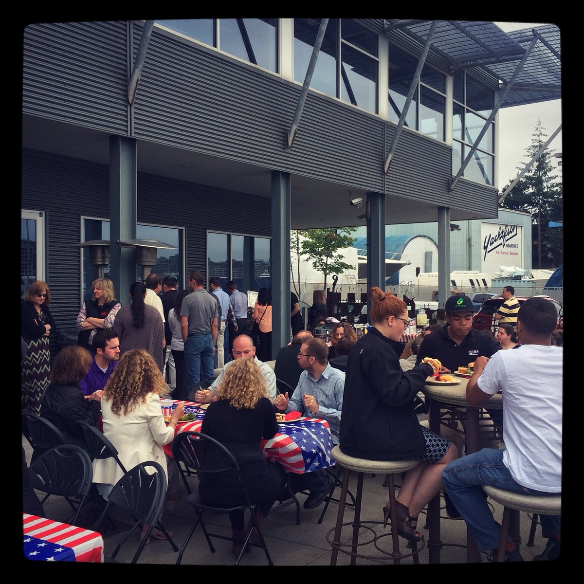 FossMaritime's tweet photo. A cloudy but nice day for a BBQ at Foss Corporate. #iamfoss #saltchuk #fossmaritime https://t.co/lNsmiLkNL1