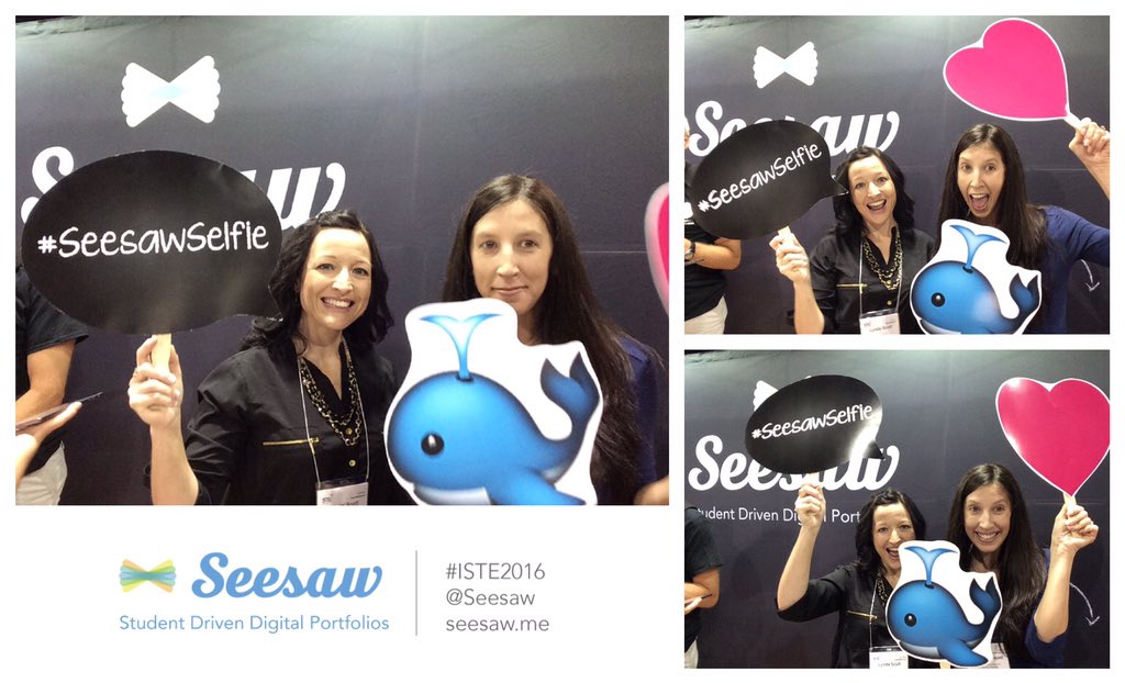 StaceyPasquel's tweet photo. Lynda found her peeps at #ISTE2016 !! @seesaw https://t.co/rKezT43TSX