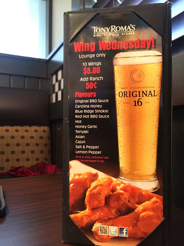 It's Wing Wednesday! Flavour favourites in the lounge all day.