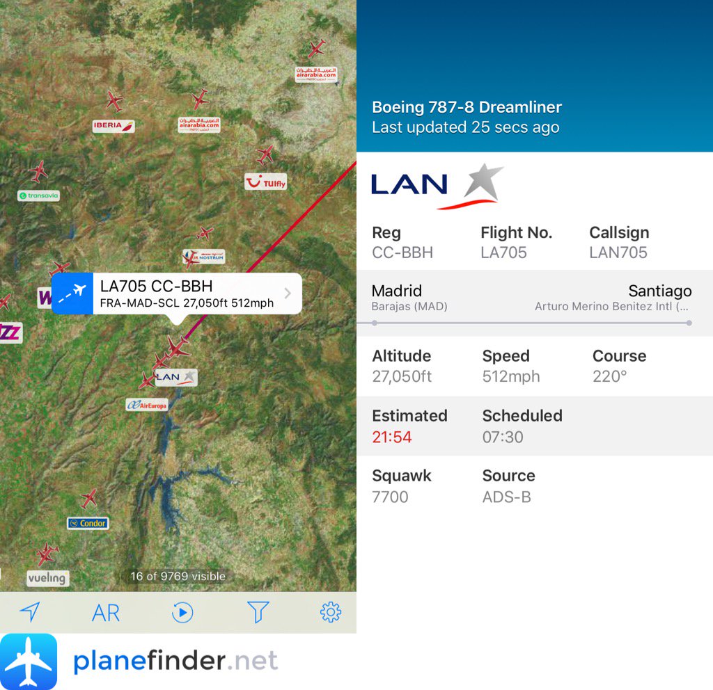 7700squawk1's tweet photo. Squawking #7700 CC-BBH (LA705) using @planefinder https://t.co/QM9FAjPGPe https://t.co/nQEs7tH6x8