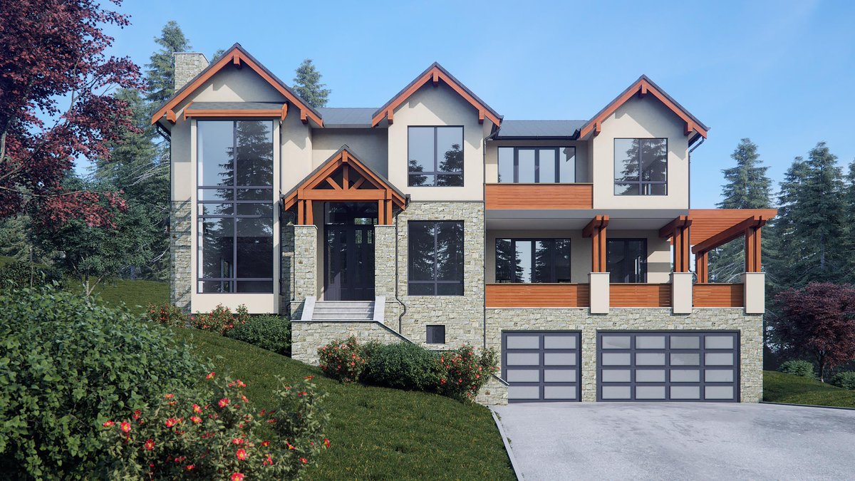 Front Elevation (Rendering) #architecture #modern #Contemporary #design #color