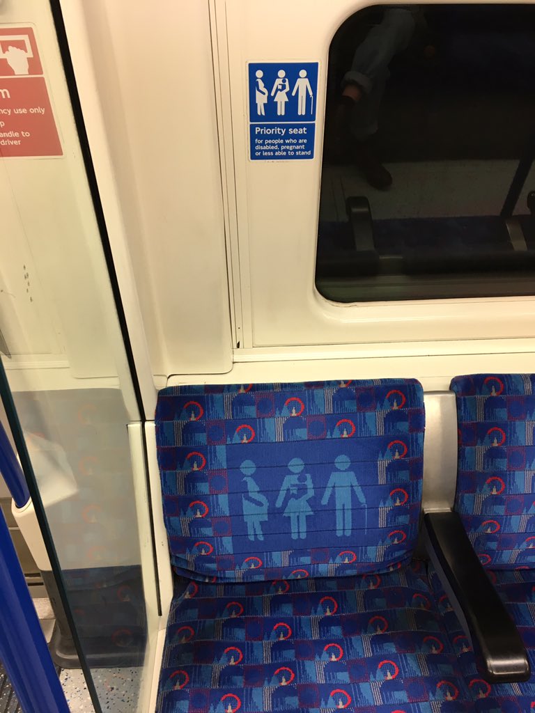 ruthvshaw's tweet photo. Just sat in (and then promptly moved out of!) a #PrioritySeat on @TfL tube. Inspired by @kaitborsay #lookupgetup https://t.co/Nv7JrJgLME