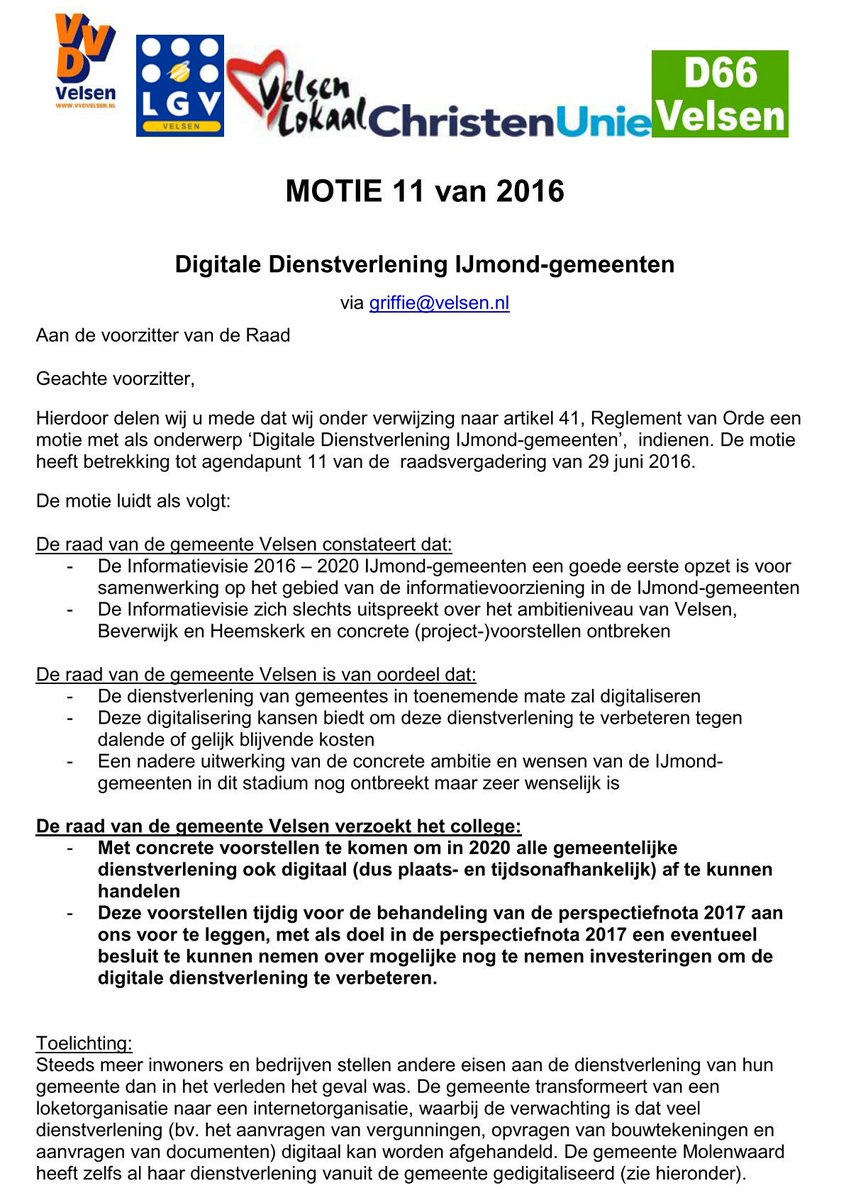 VVDVelsen's tweet image. Onze motie over de digitalisering van de gemeentelijke dienstverlening wordt door #RaadVelsen unaniem aangenomen!