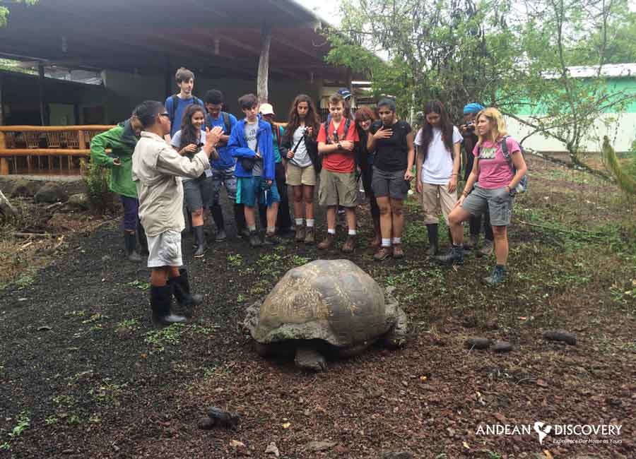 Students from the Hun School of Princeton were greeted by the Giant Tortioise of the Galapagos. <a href="/hunschool/">The Hun School</a>
