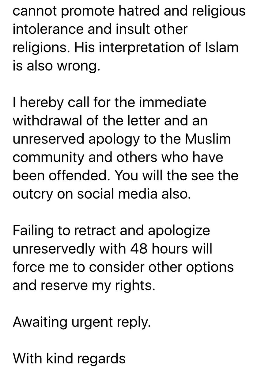 Abramjee's tweet photo. I have written to the Principal of The King's School Linbro Park about the offensive letter. Awaiting reply. @Lesufi https://t.co/iPYPxZQo1c