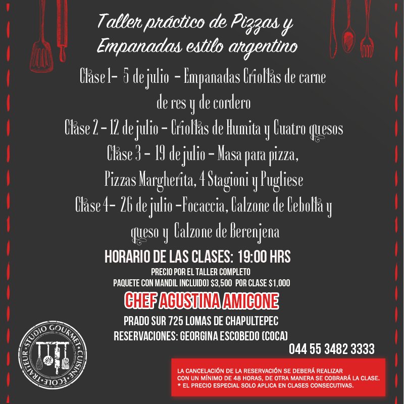 studio_gourmet's tweet photo. ¡Todo está delicioso! Aprende a hacerlo como un experto en nuestro taller práctico de pizzas y empanadas. #RT https://t.co/BATGkdWzo1