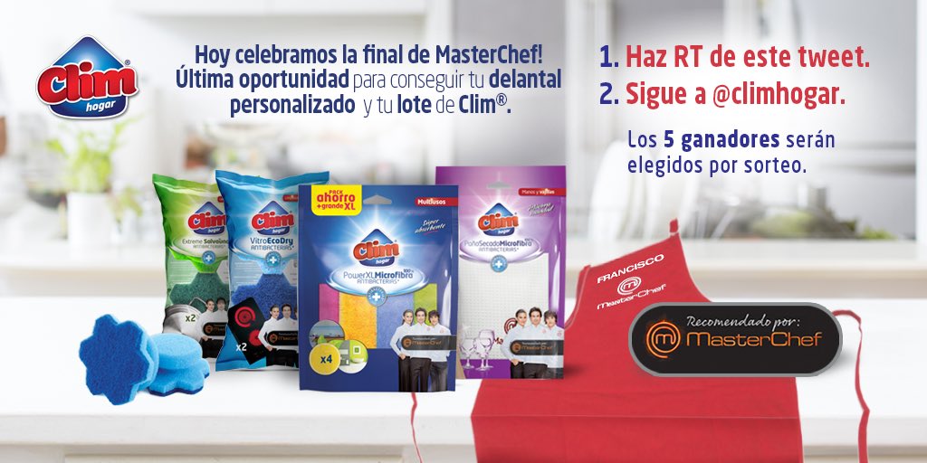 climhogar's tweet photo. ¿Quién ganará hoy @MasterChef_es? ¿Y nuestro concurso? Última oportunidad... ¡Participa! #LoveMC #Masterchef https://t.co/TTHN0EYdmm