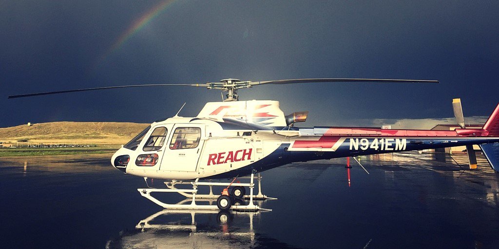 REACHAirMed's tweet photo. #AVGeek #Aviation #HeloLovers #Helicopter #Rainbow #PostDemo #GreatShot #picoftheday #HEMS #REACHAirMedicalServices https://t.co/JJ4Q2E8wfv