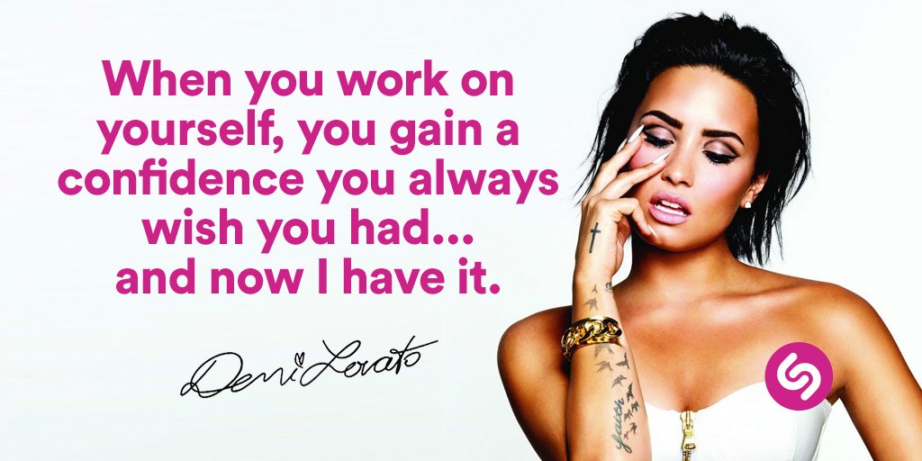 Shazam's tweet photo. Some #WednesdayWisdom from @ddlovato 🙏 Watch the full #ShazamInterview now! https://t.co/7FK0keEvVE https://t.co/ArMP84SQvJ