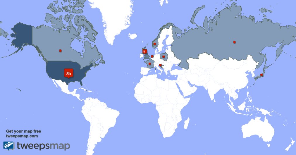 My followers are in USA(74%), UK.(9%)... Get your map too: tweepsmap.com/!Silent_Sinn