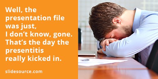 SlideSource's tweet image. #Presentitis, is a slide-related stress disorder. Find out more and even take a self-assessment at presentitis.​com