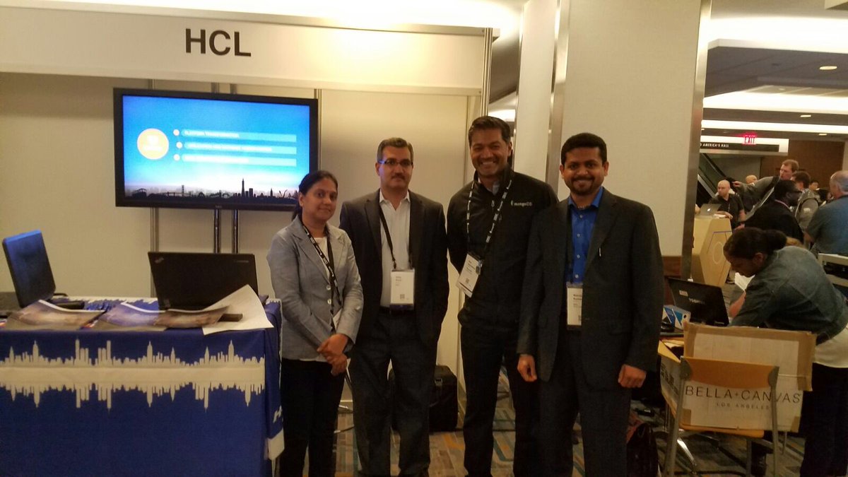 manojknchry's tweet photo. @hcltech team at #MDBW16 with MongoDB CEO Dev Ittycheria! A superb conference👍 https://t.co/A1dn20dIhW